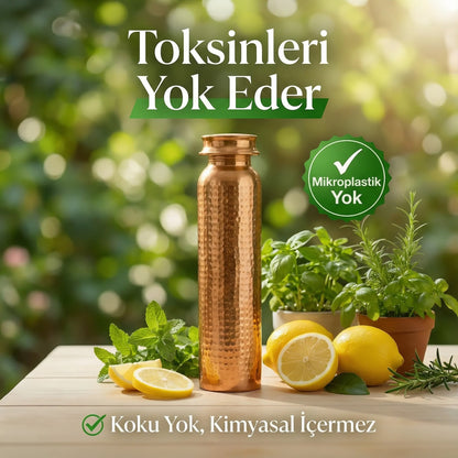 Vrea Kalaylı Dövme Bakır Matara (550 ml)